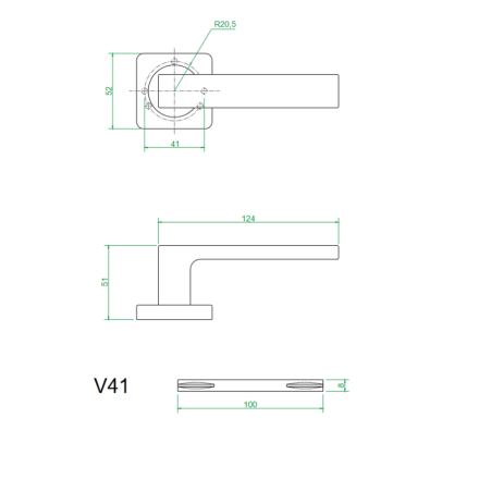 Ручки дверные V41CP (хром) Ручки дверные V41CP (хром)
