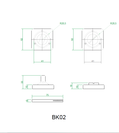Накладки санузловые BK02Q (бронза)
