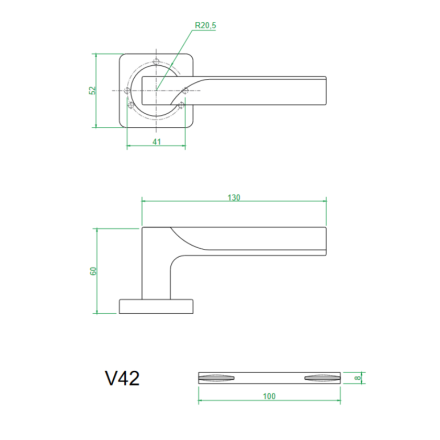 Ручки дверные V42BL-2 (черный) Ручки дверные V42BL-2 (черный)