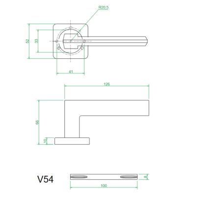 Ручки дверные алюминиевые  V54D AL (мат. никель)