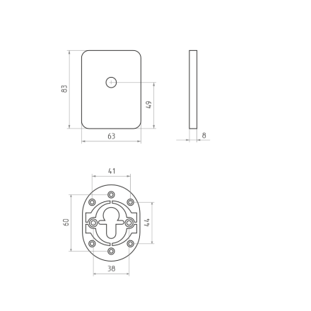 Накладка под шток GL1 L-2 (матовый хром) Накладка под шток GL1 L-2 (матовый хром)