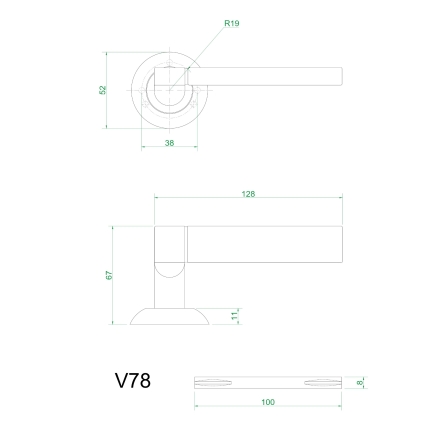 Ручки дверные V78BN/CP (черный никель/хром) Ручки дверные V78BN/CP (черный никель/хром)