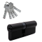 Механизм цилиндровый  Z80 (40x40) BL 5 ключей (черный)