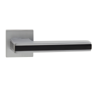 Ручки дверные алюминиевые V95L-2/BL SL (матовый хром/черный)