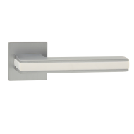 Ручки дверные алюминиевые V95L-2/WH SL (матовый хром/белый)