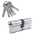 Механизм цилиндровый  Z80 (40x40) СР 5 ключей (хром)